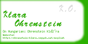 klara ohrenstein business card